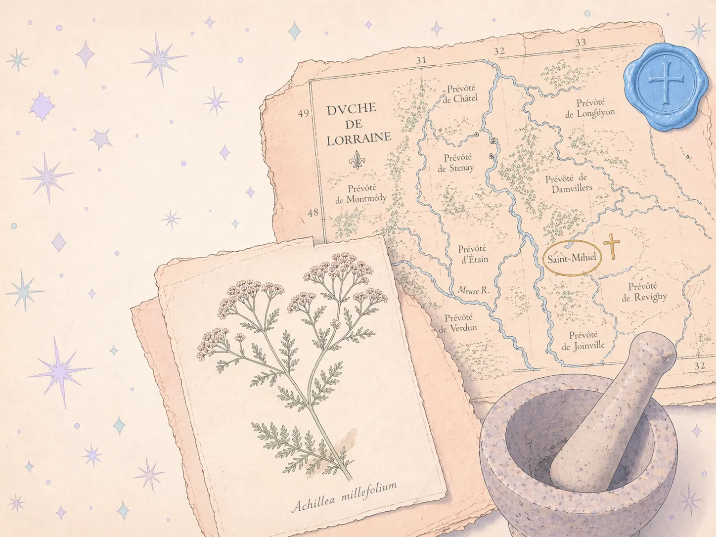 Herbs, Lorraine map, and accusers — the witch trial environment